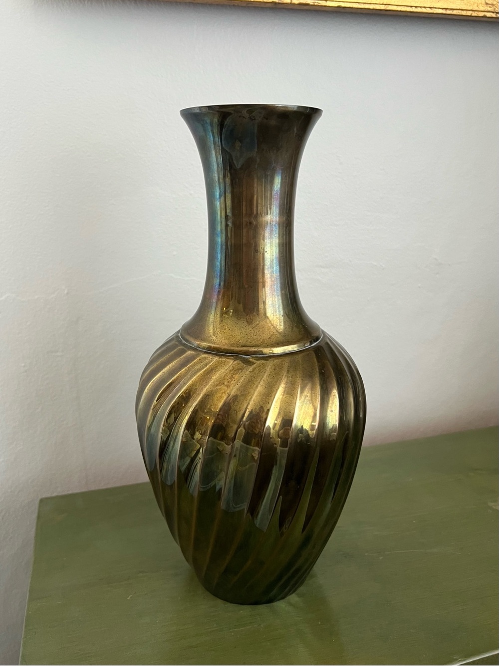 Vintage Dore Solid Brass Twist Vase - Picture 1 of 3